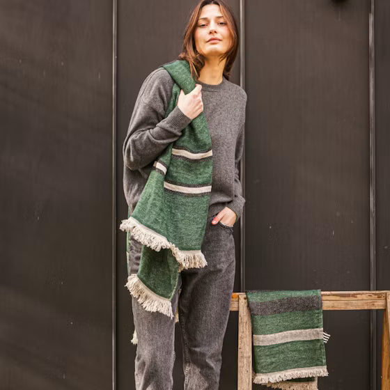 fouta plaid lin libecco racong green nantes les petites baladeuses