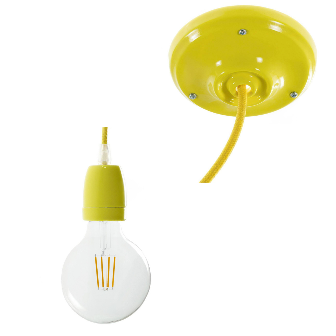 kit_douille_E27_et_rosace_porcelaine jaune_creative_cable