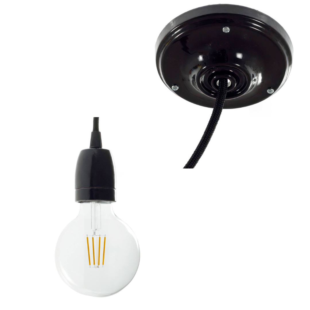 kit_douille_E27_et_rosace_porcelaine noire_creative_cable