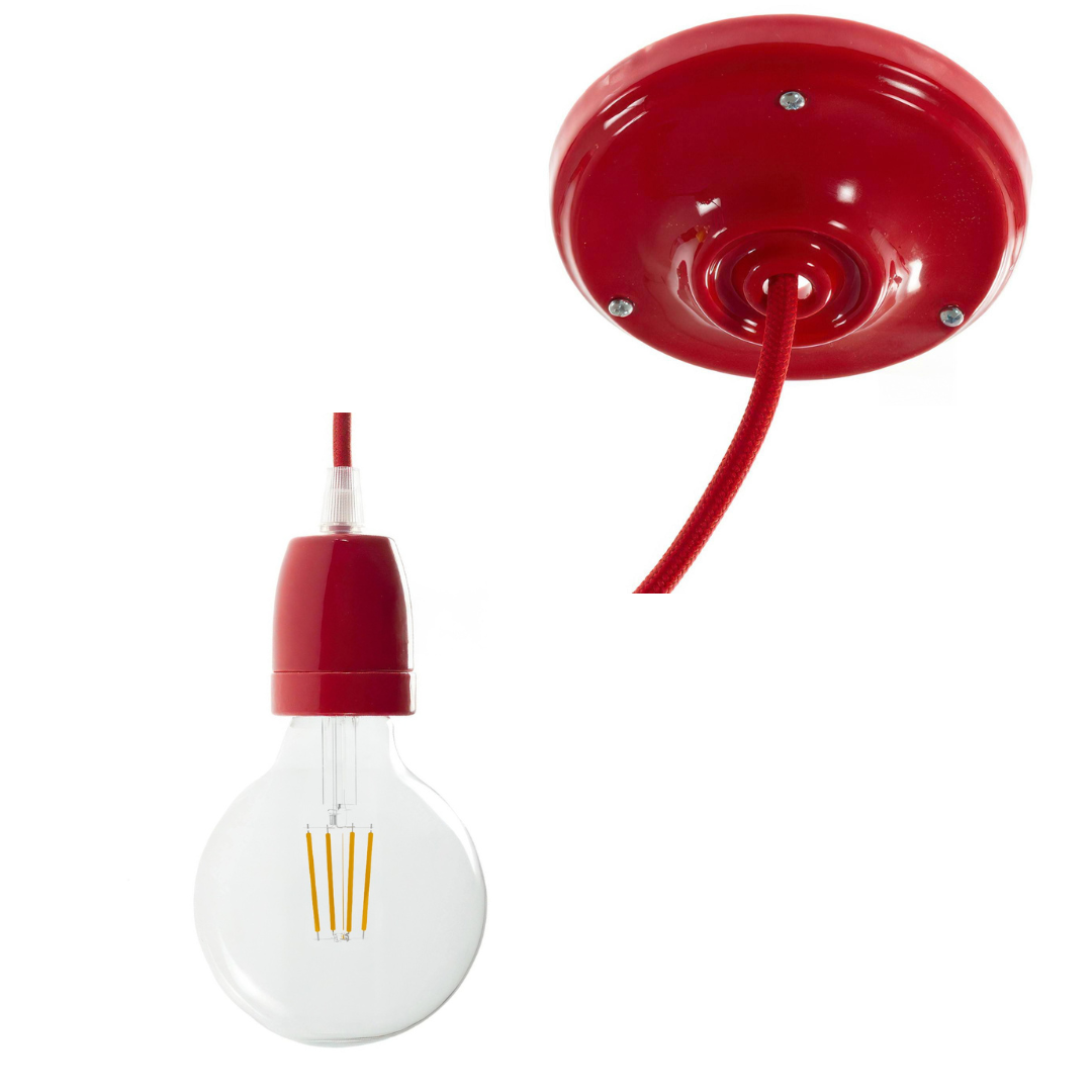 kit_douille_E27_et_rosace_porcelaine rouge_creative_cable