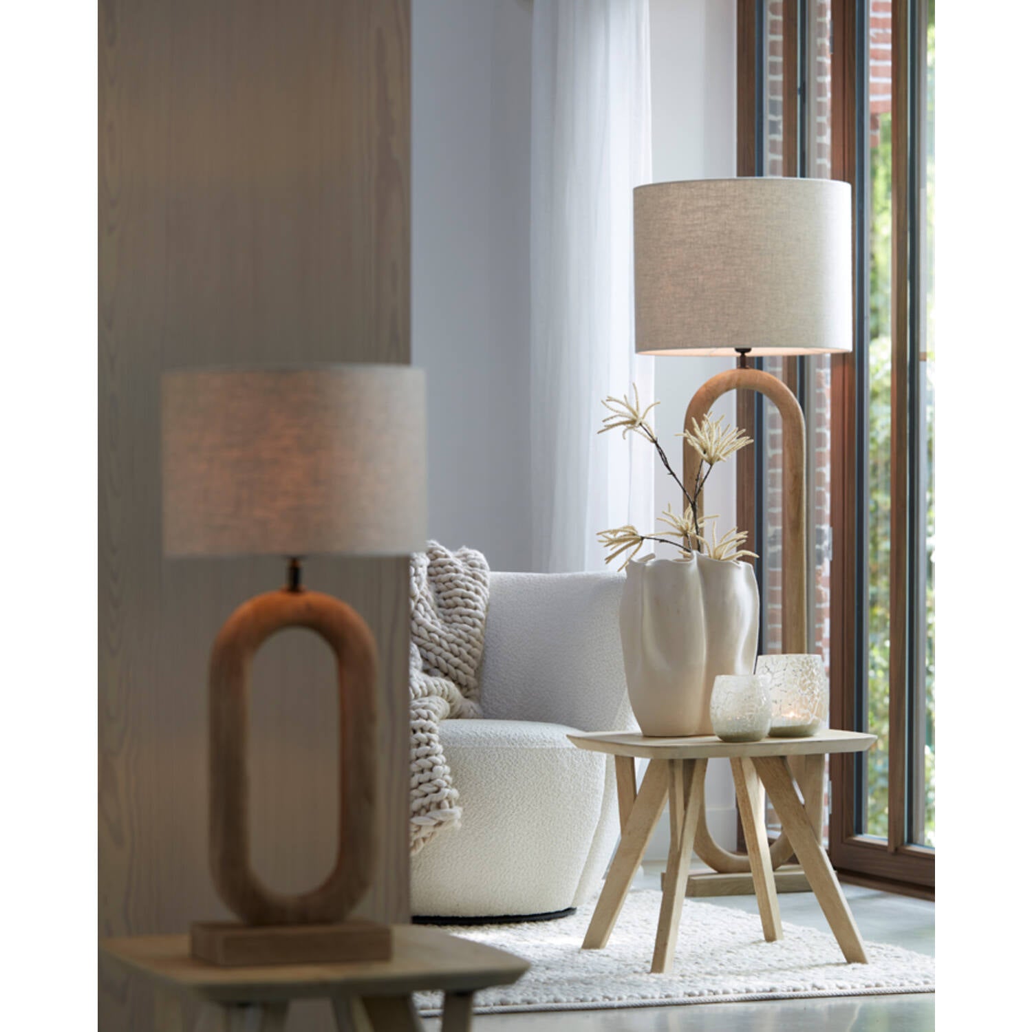 lampadaire bois naturel paceco light & living nantes les petites baladeuses