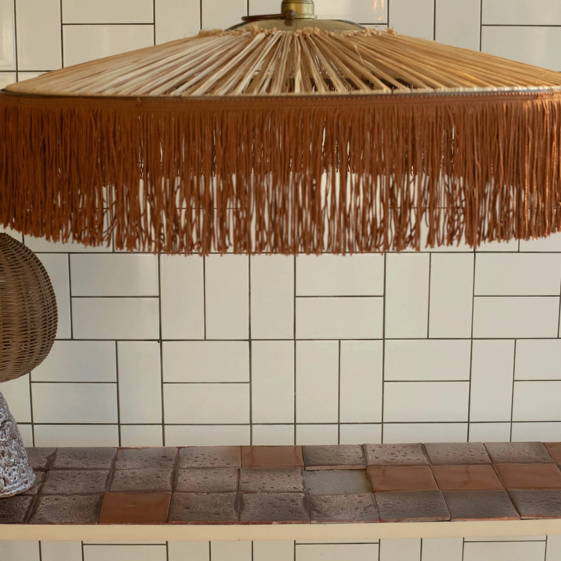 suspension à franges marrons honoré déco taille M