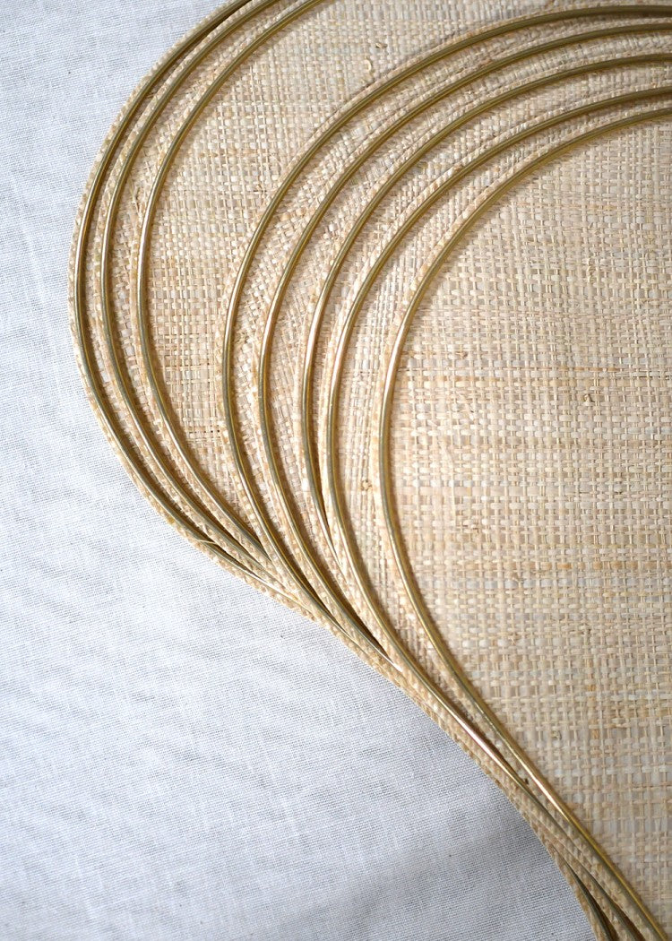 suspension George store en forme de fleur, en laiton et raphia