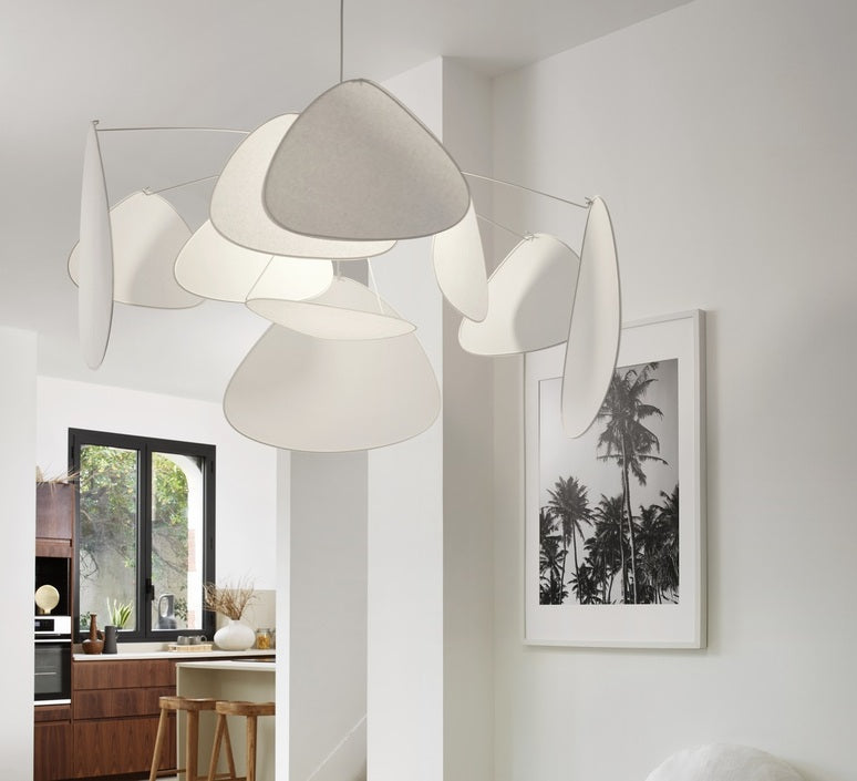 suspension market set screen mobile en papier Murano blanc