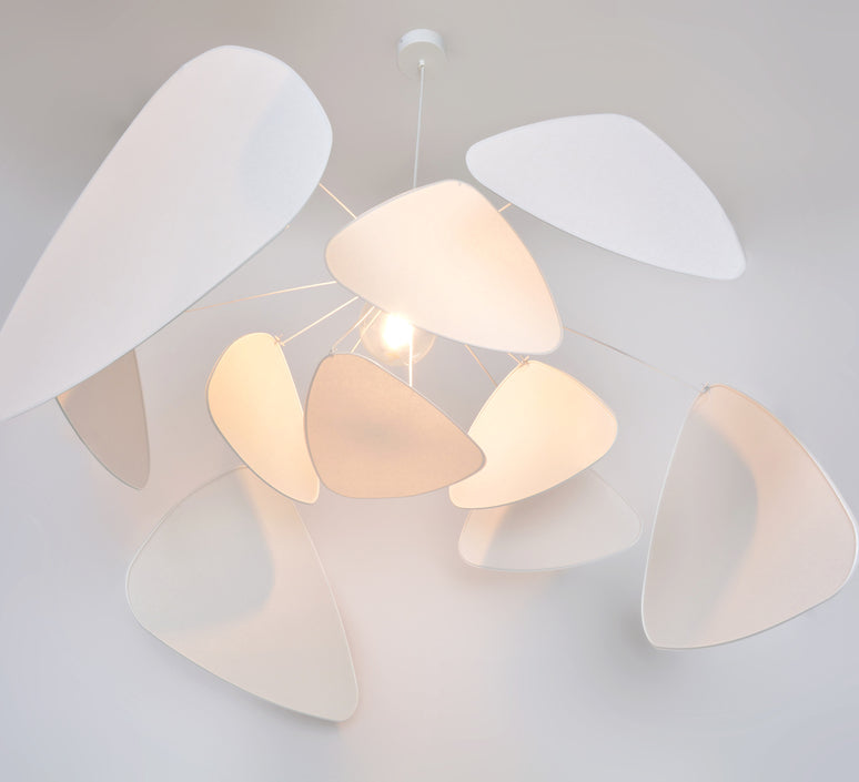 suspension market set screen mobile en papier Murano blanc