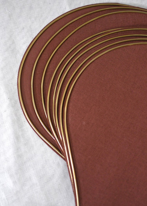 suspension George en forme de fleur en tissu terracotta et laiton doré 