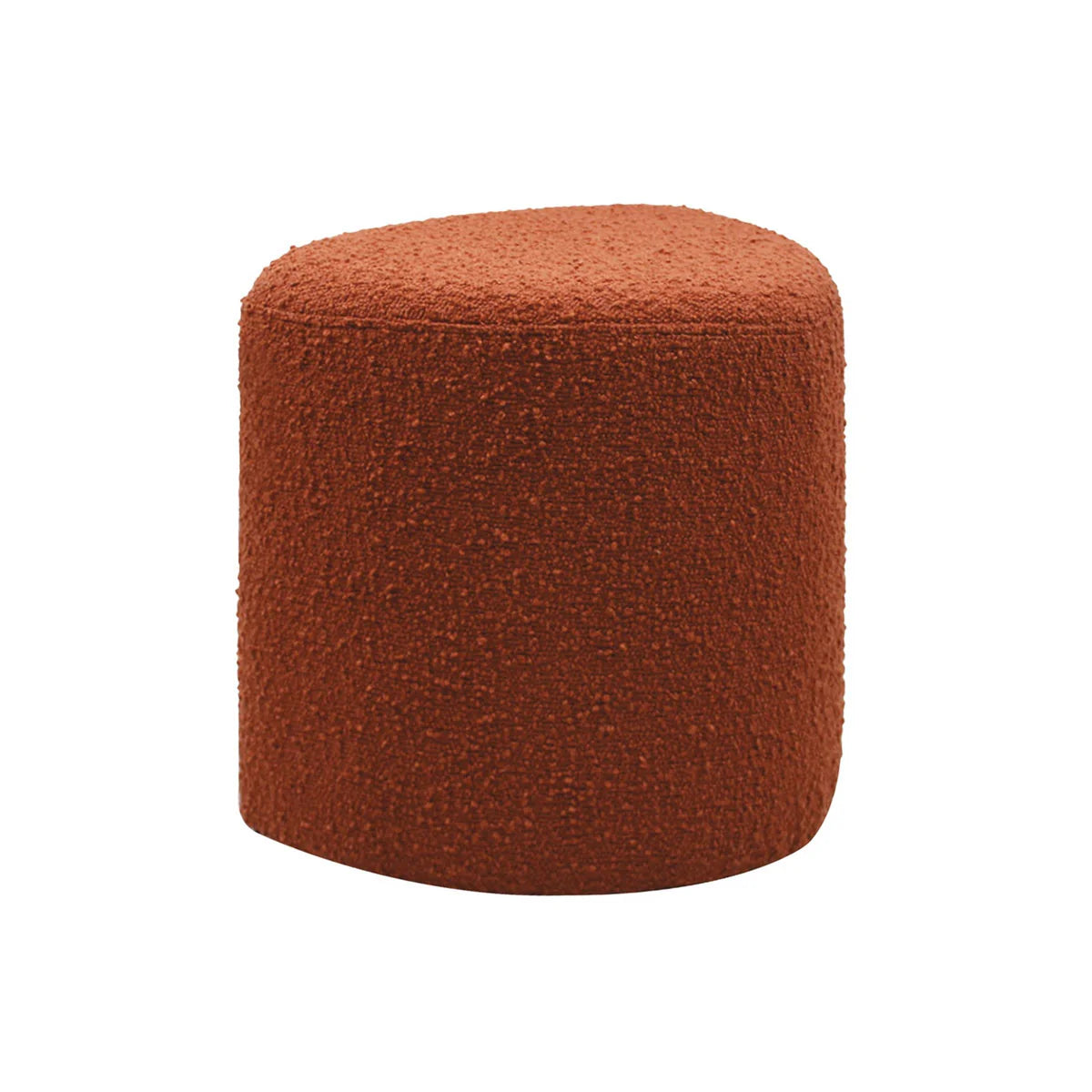 pouf orange en tissus bouclette de forme triangulaire