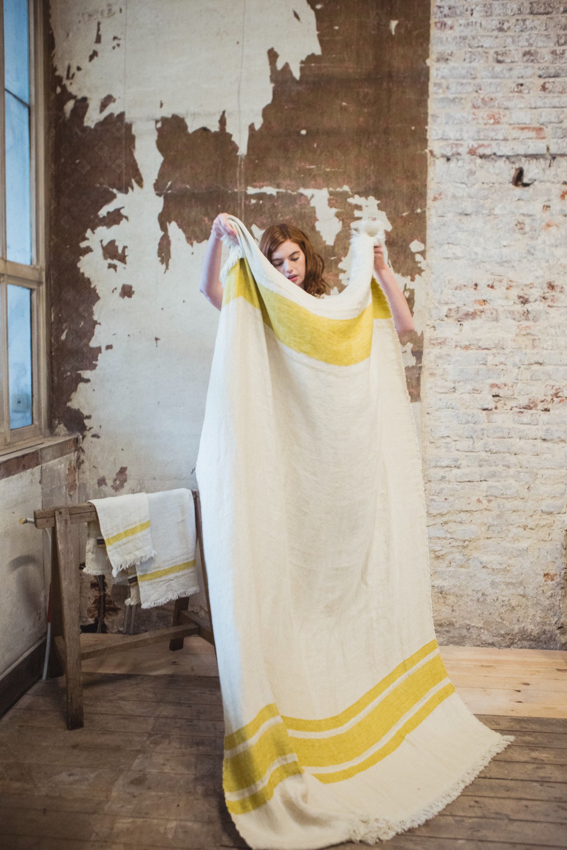 Plaid en Lin - Mustard Stripe