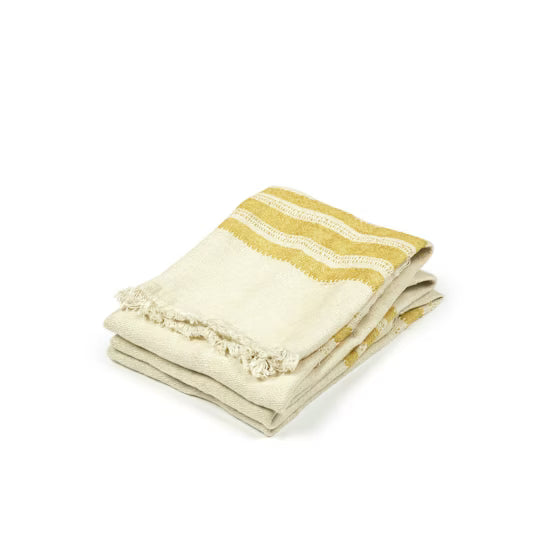 serviette de table lin mustard stripe nantes les petites baladeuses