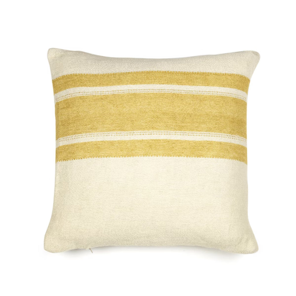 Housse de coussin en lin - Mustard Stripe