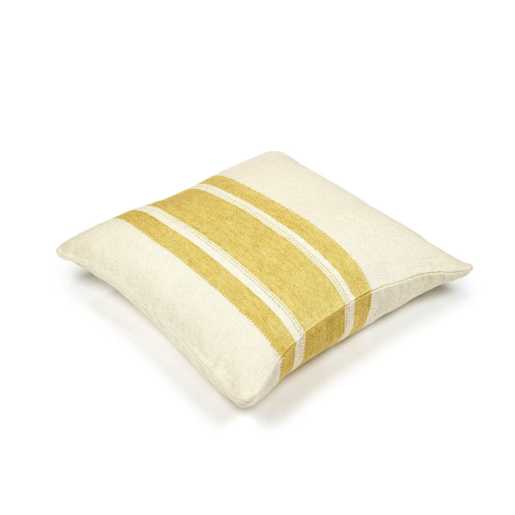 Housse de coussin en lin - Mustard Stripe