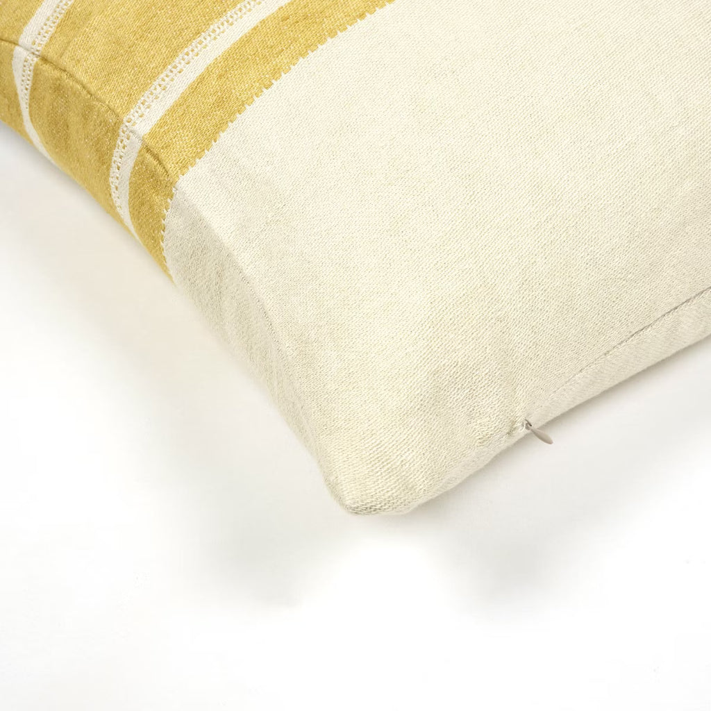 Housse de coussin en lin - Mustard Stripe