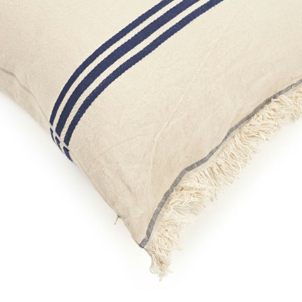 Housse de coussin en lin - Indigo