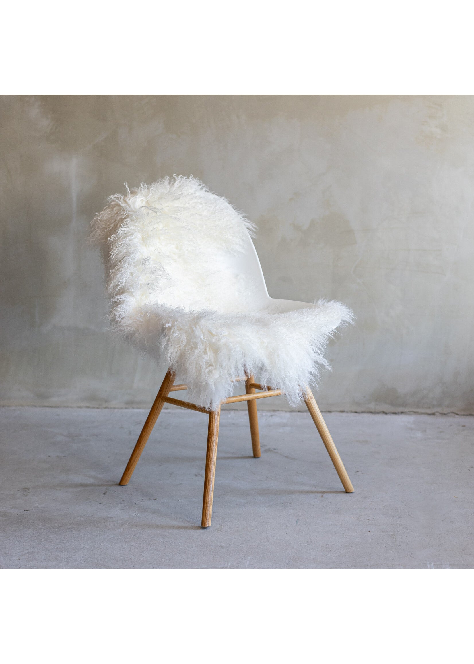 Tapis peau mouton tibétain blanc