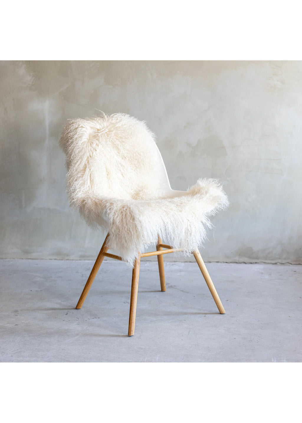 Tapis peau mouton tibétain blanc