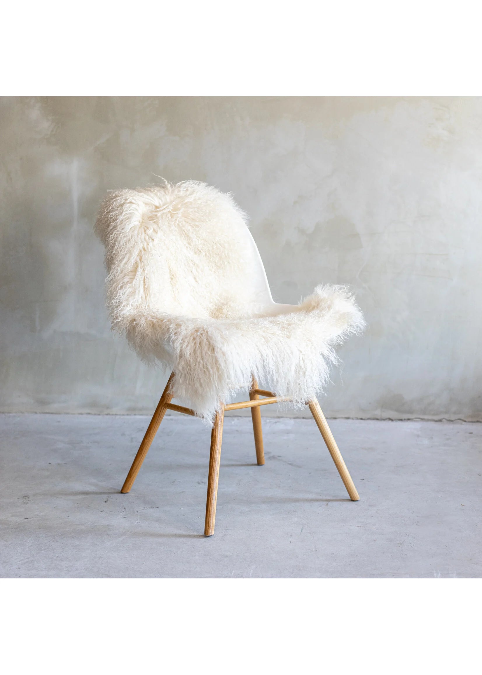 Tapis peau mouton tibétain blanc