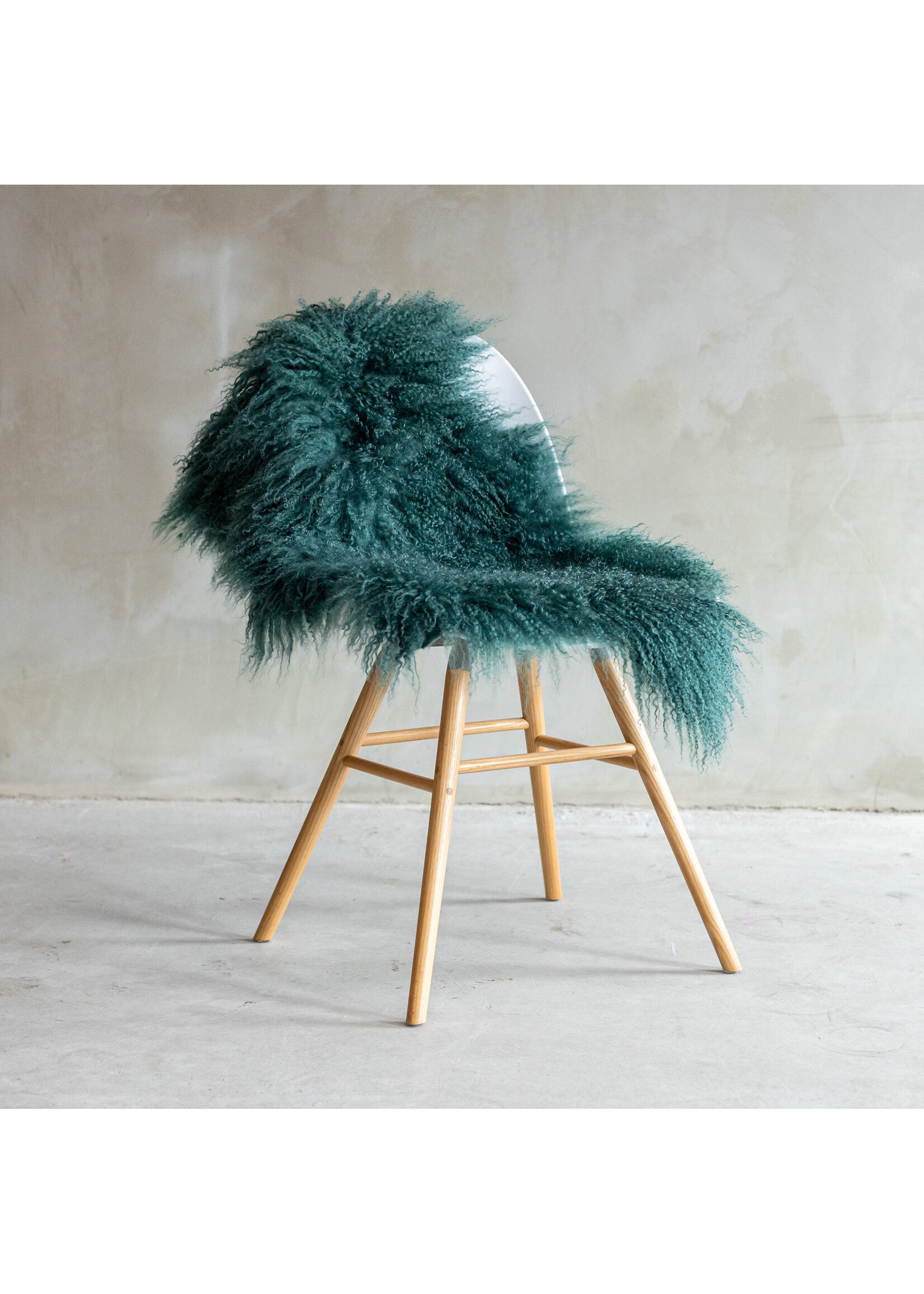 Tapis peau mouton tibétain vert foncé