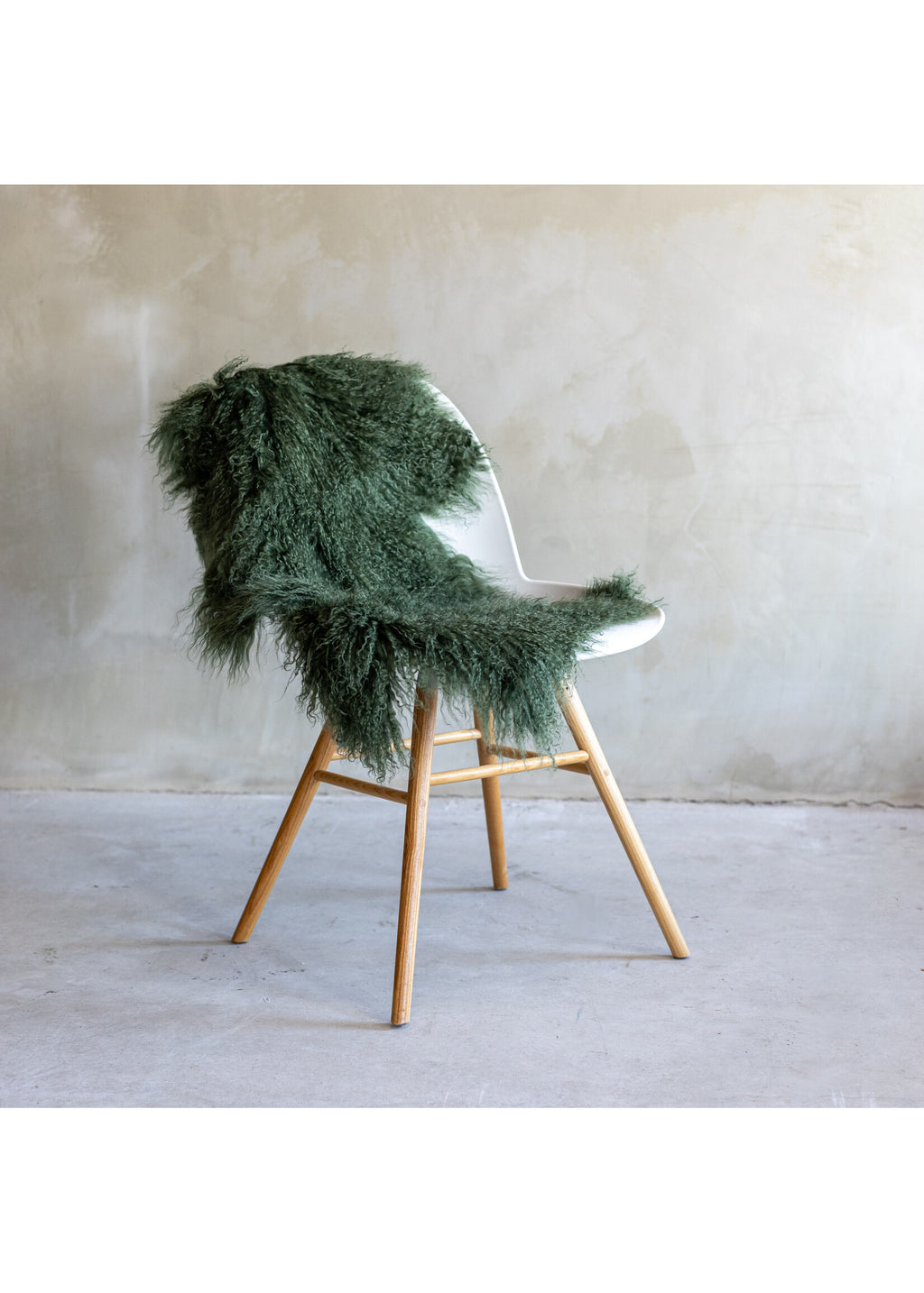 Tapis peau mouton tibétain vert