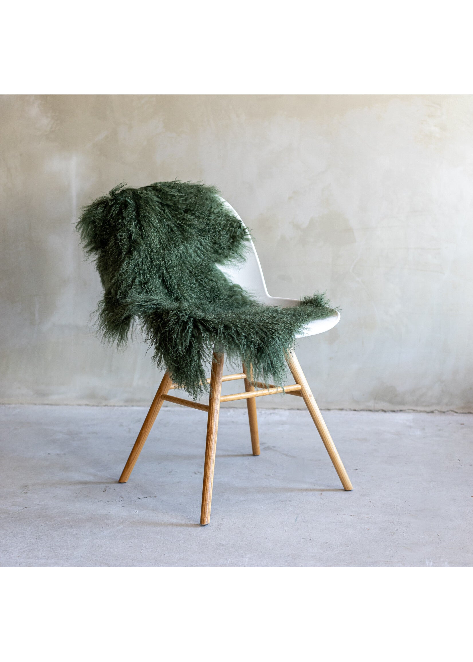 Tapis peau mouton tibétain vert