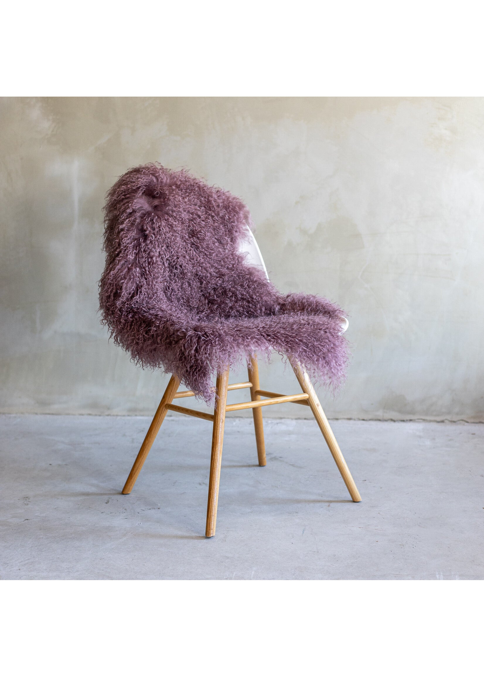 Tapis peau mouton tibétain violet